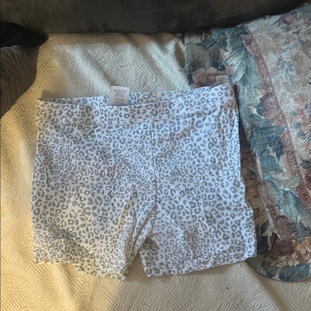 Women's Gray Leopard Print Shorts